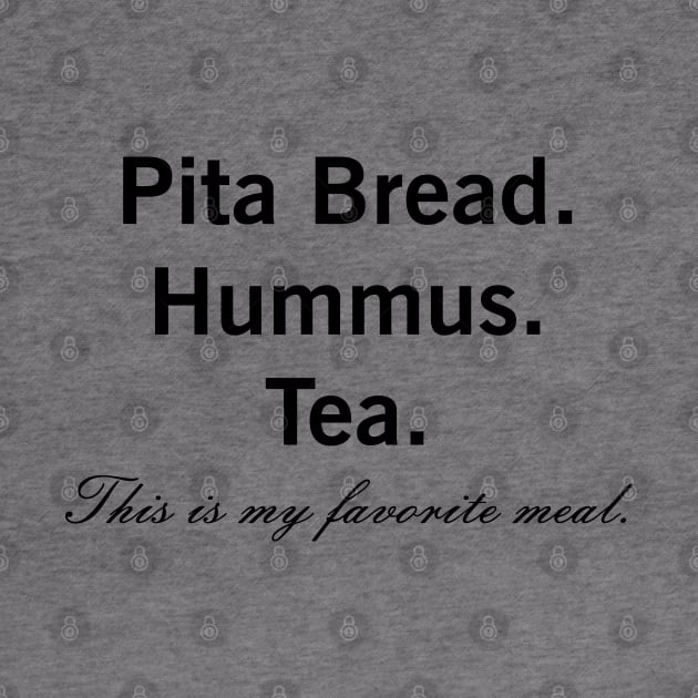 Pita Bread Hummus Dip Vegan Vegetarian Favorite Meal by CoolFoodiesMerch